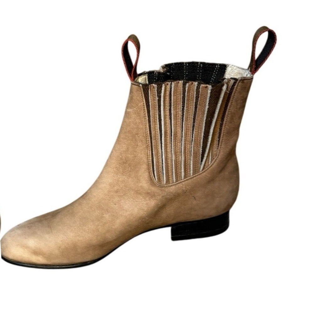 Botin Charro Leather Western Ankle Boots Mens Size 7 Round Toe Short Minimalist